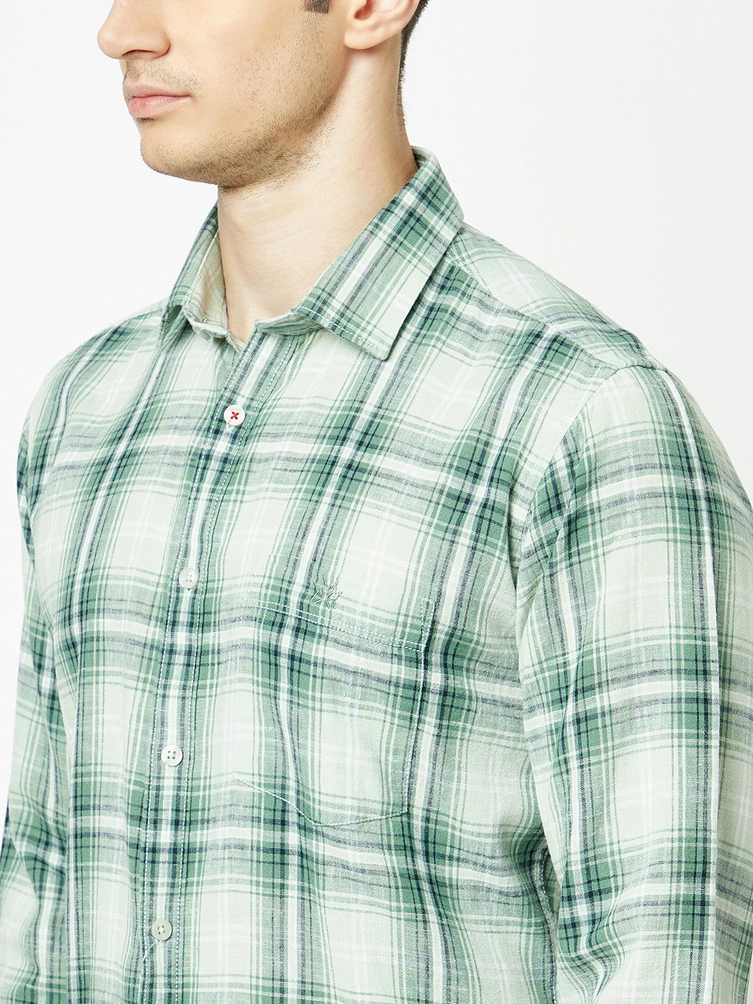  Green-Toned Checkered Shirt