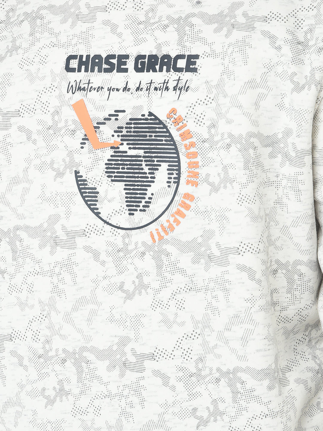  Grey Melange Globe Sweatshirt