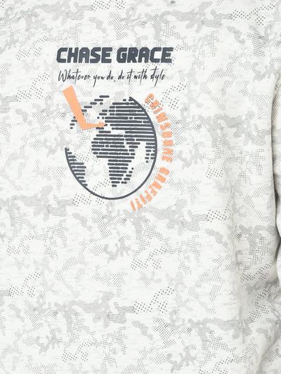  Grey Melange Globe Sweatshirt