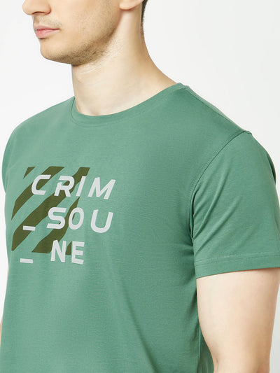  Bottle Green Brand-Logo T-Shirt