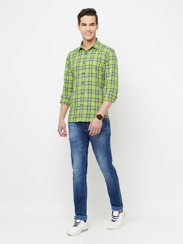 Green Checked Shirt - Men Shirts