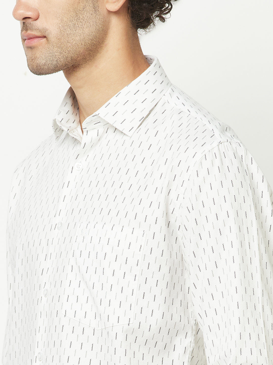  White Geometric Shirt