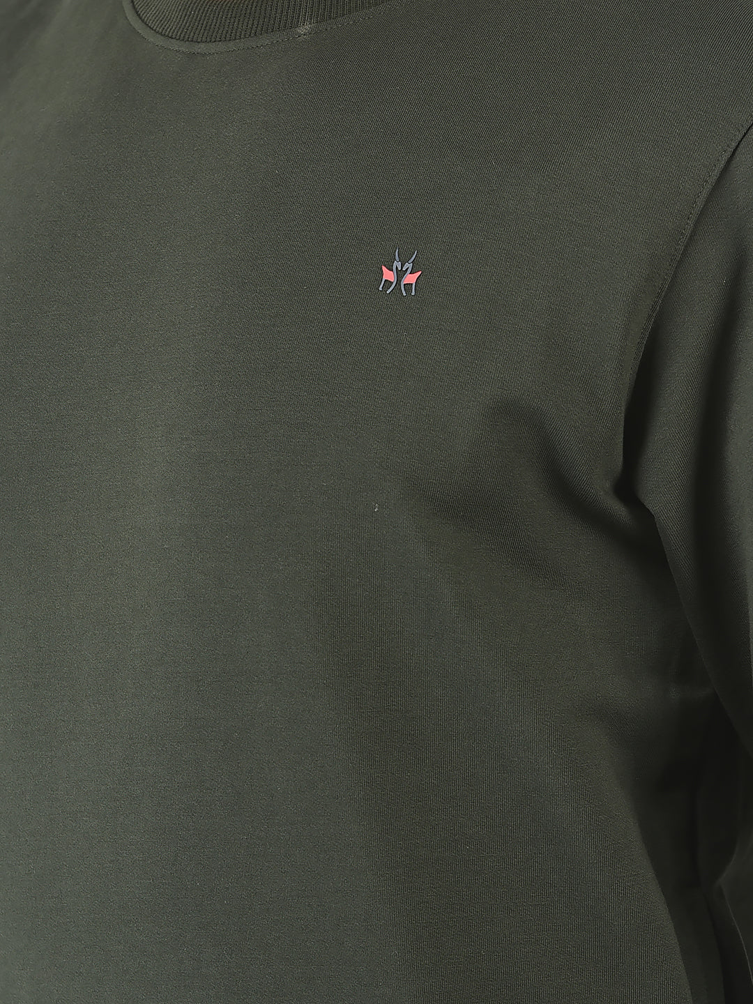  Simple Olive Zip Detailed Sweatshirt