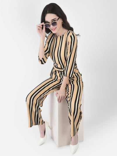 Cider Striped Jumpsuit-Women Dungarees-Crimsoune Club