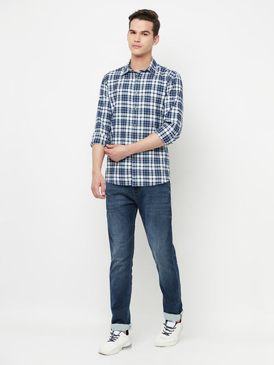 Blue Checked Shirt - Men Shirts