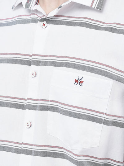  White Horizontal Stripe Shirt
