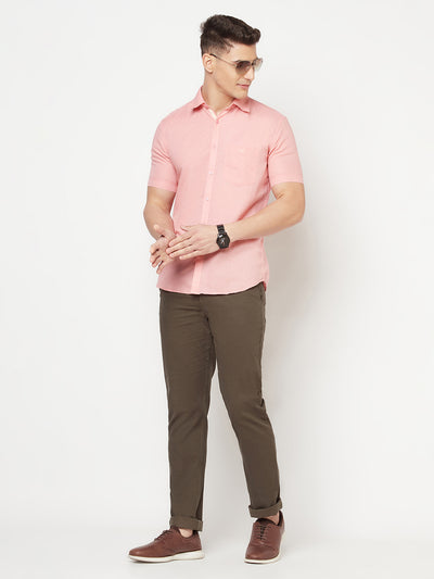 Pink Linen Shirt - Men Shirts