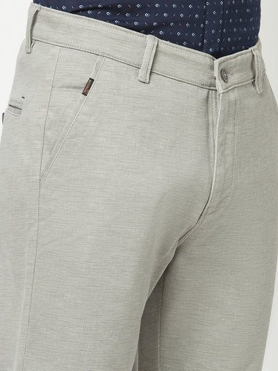  Light Grey Textured Trousers