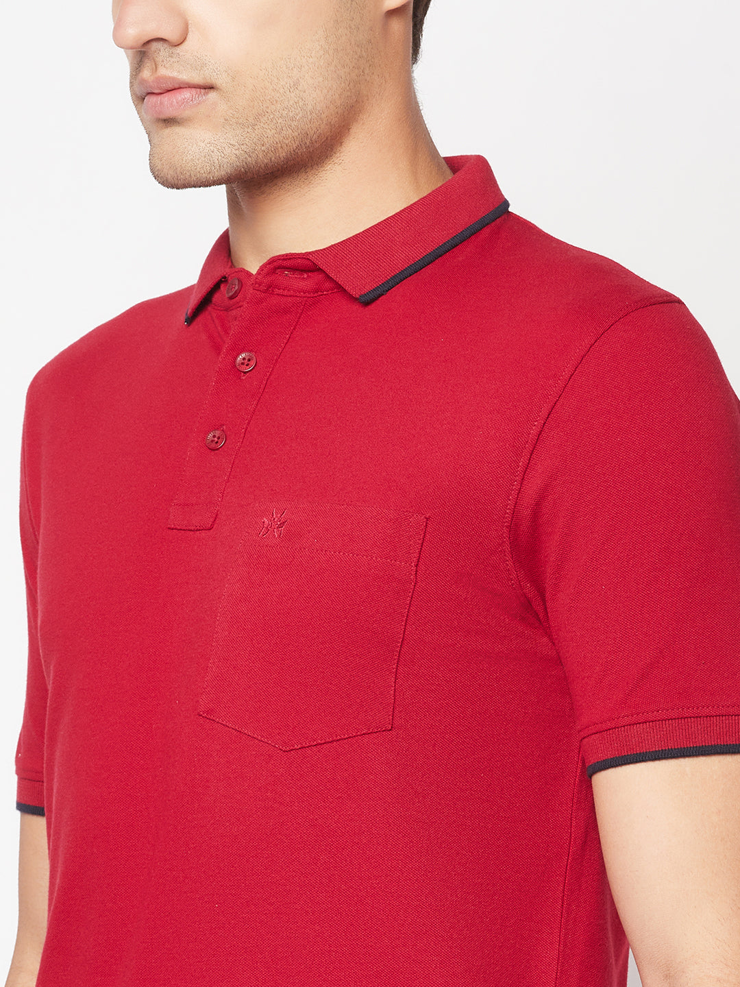  Maroon Minimal Polo T-Shirt