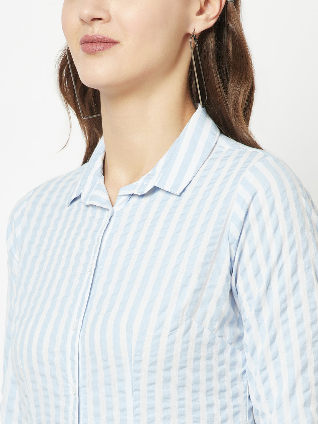  Blue-White Striped Shirt