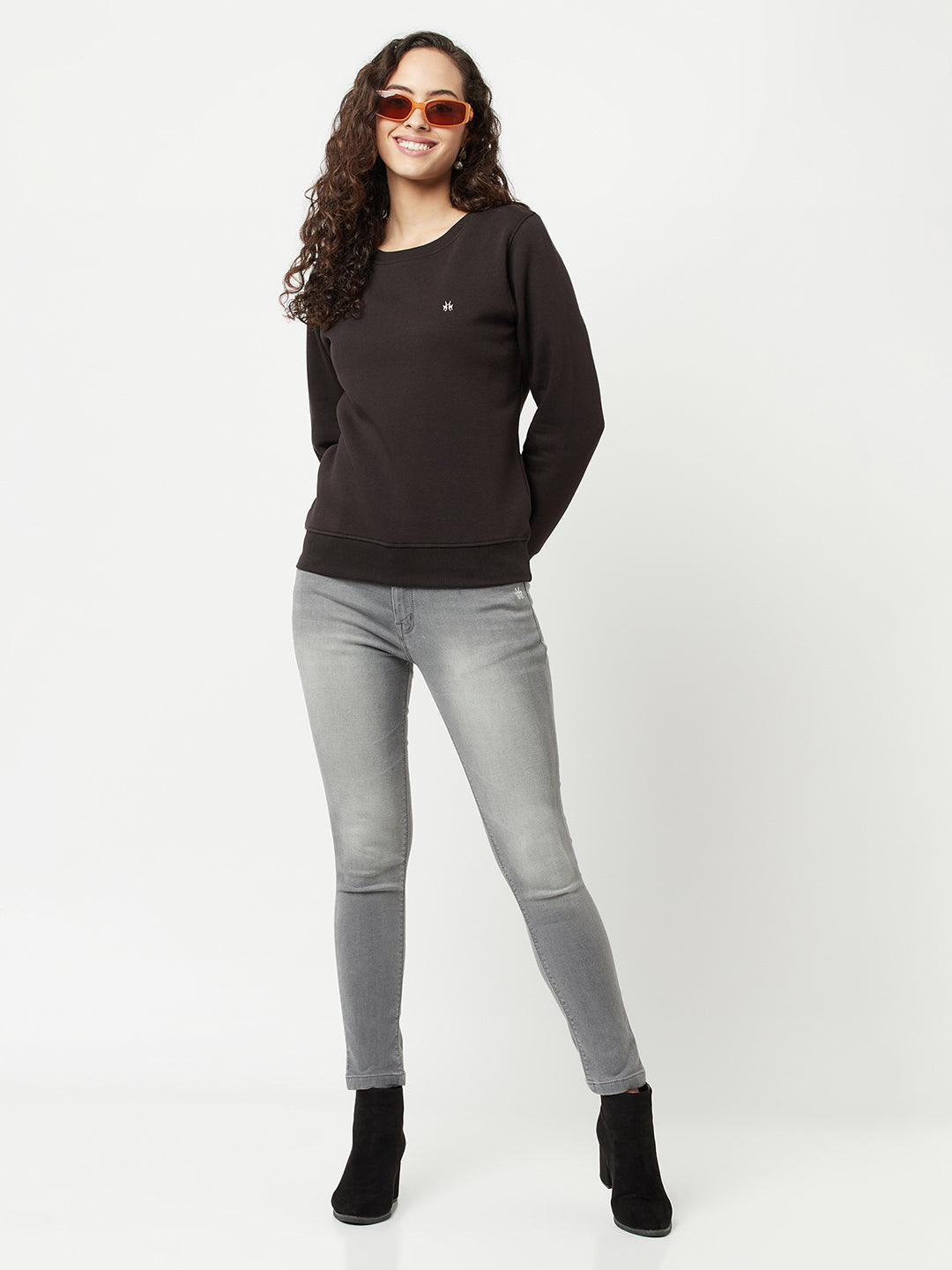 Black Sweatshirt-Women Sweatshirts-Crimsoune Club