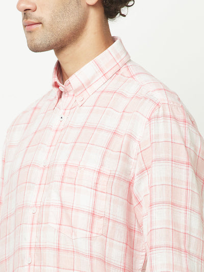 Pink Tartan Checked Flannel Shirt 