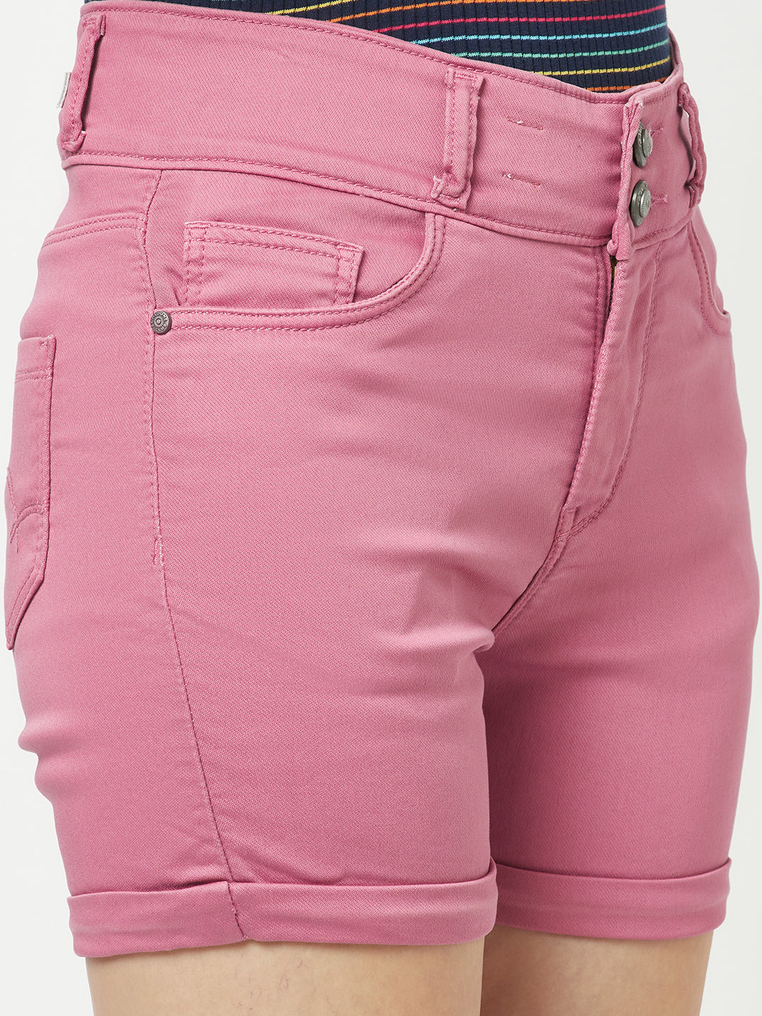  Pink High-Waisted Shorts