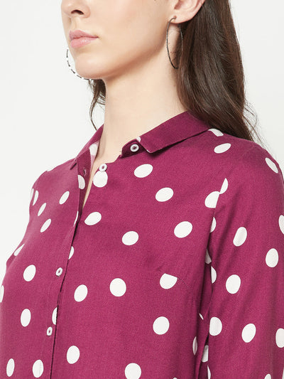  Magenta Polka Dots Shirt