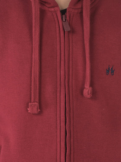  Bright Maroon Zipper Sweatshirt