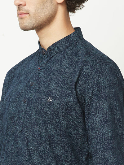  Navy Floral Kurta