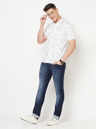 White Printed Shirt - Men Shirts