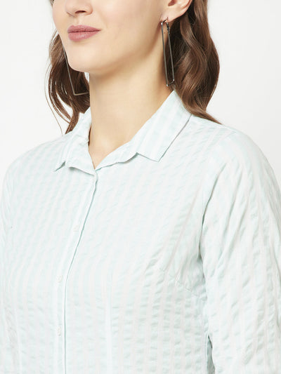  Light Green Striped Shirt