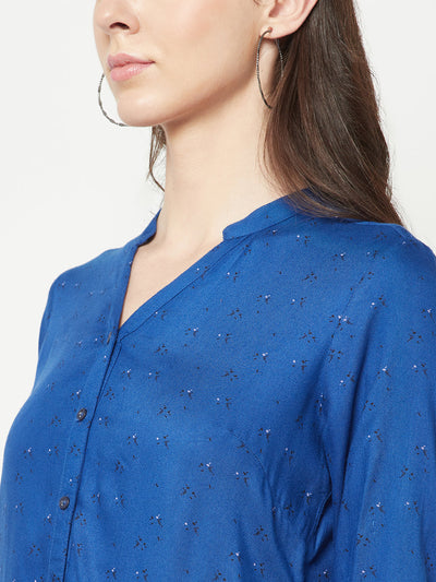  Royal Blue Printed Shirt