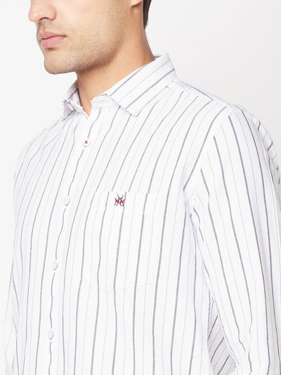  Striped White Cotton Shirt