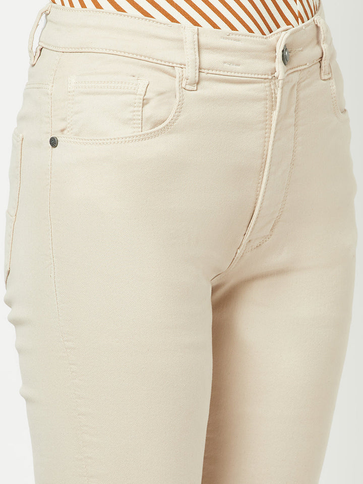  Beige Boot-Cut Jeans