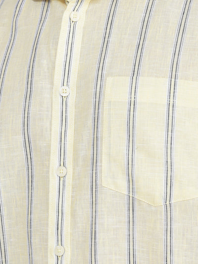  Lemon Yellow Striped Shirt