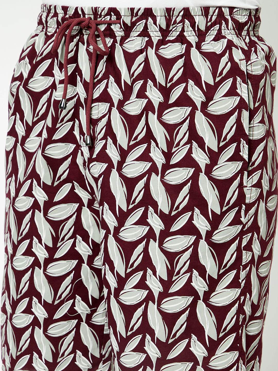  Polished Maroon Floral Shorts