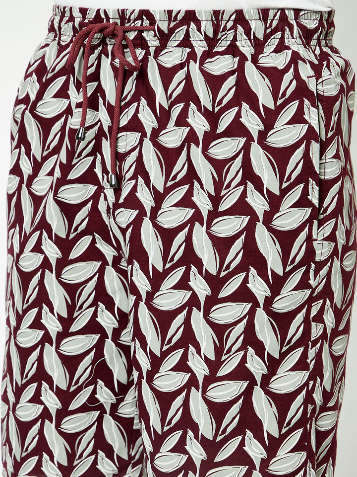  Polished Maroon Floral Shorts