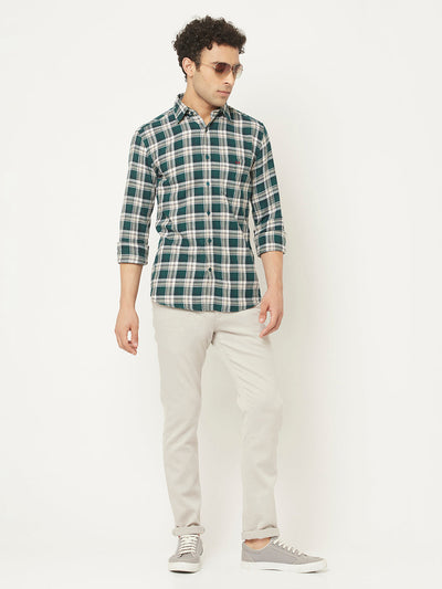   Teal Green Shirt in Tartan Checks 