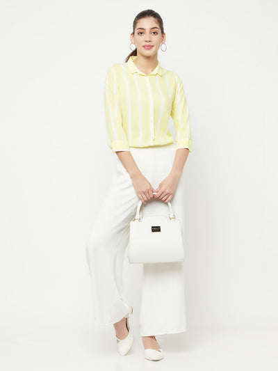 Yellow Striped Longline Shirt - Women Shirts