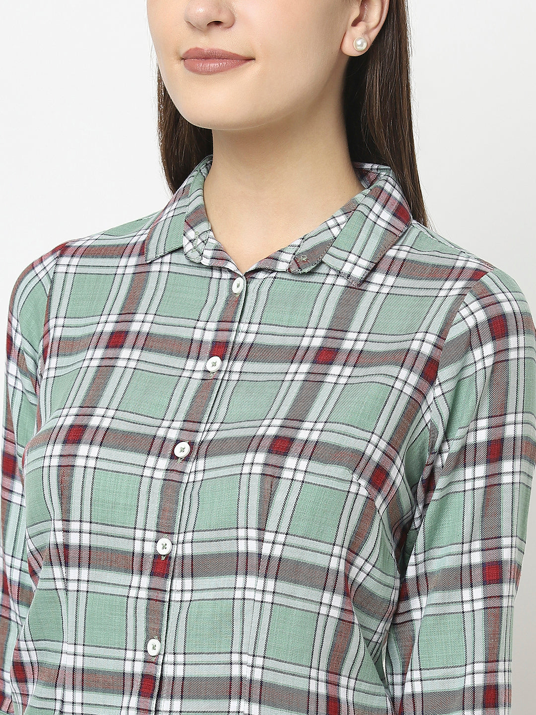 Mint Green Shirt in Tartan Checks