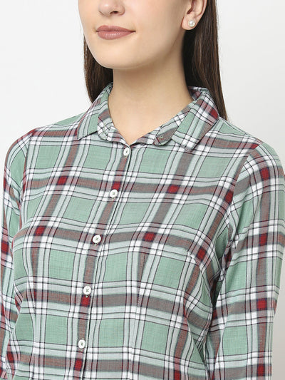 Mint Green Shirt in Tartan Checks