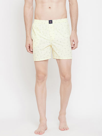 Cream Printed Boxer - Men Boxers