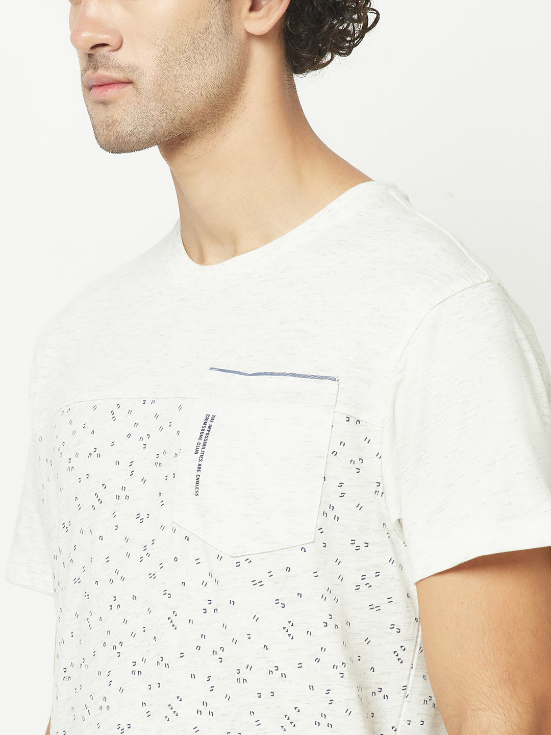 Abstract Print White T-Shirt