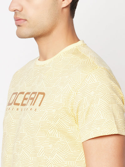  Custard Yellow Geometric T-Shirt