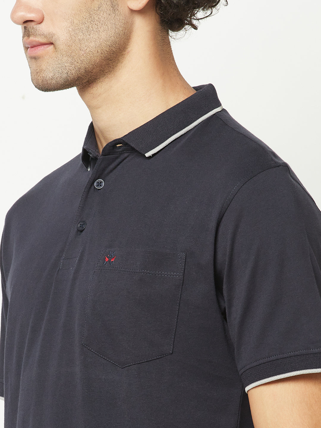  Plain Navy Blue Polo T-Shirt