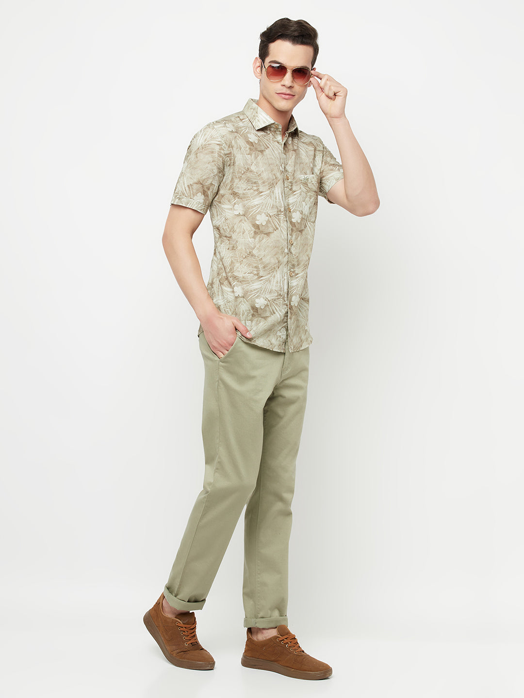 Olive Casual Trousers - Men Trousers