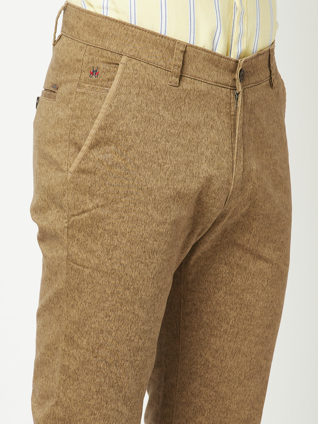  Textured Fawn Trousers