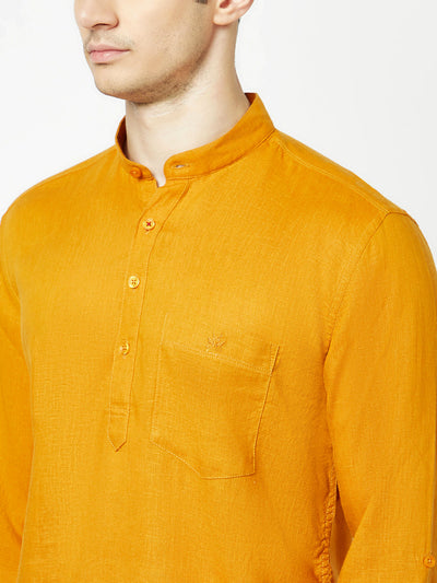  Mustard Shirt Style Kurta 