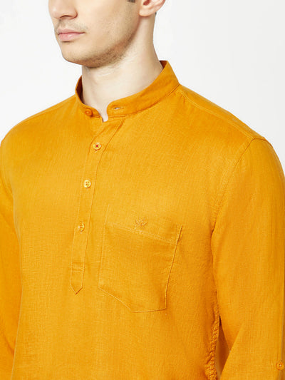  Mustard Shirt Style Kurta 