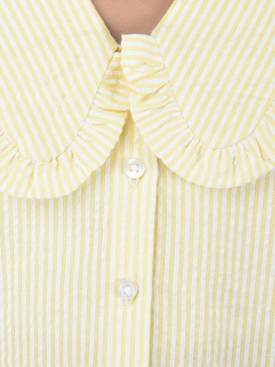 Yellow Striped Sleeveless Shirt