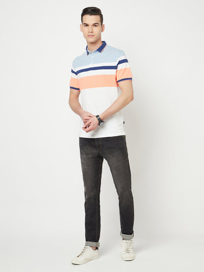 Multi-Color Colourblocked Polo T-Shirt - Men T-Shirts