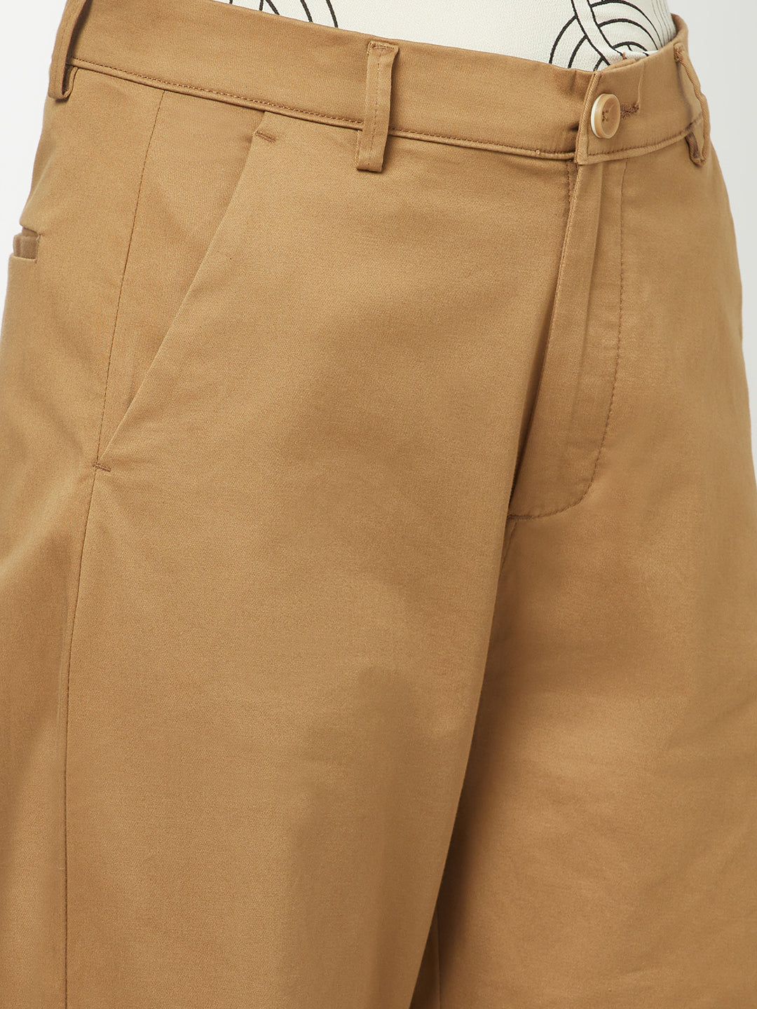 Dark Khaki Straight-Fit Trousers