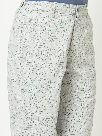  Grey Floral Shorts 