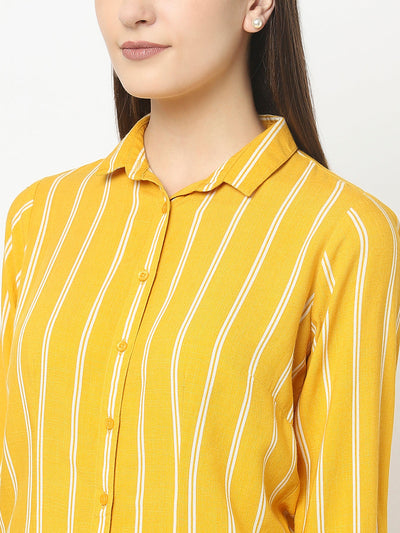 Striped Yellow Shirt in Cotton
