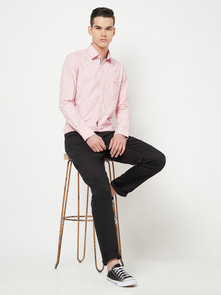 Pink Floral Printed Shirt - Men Shirts