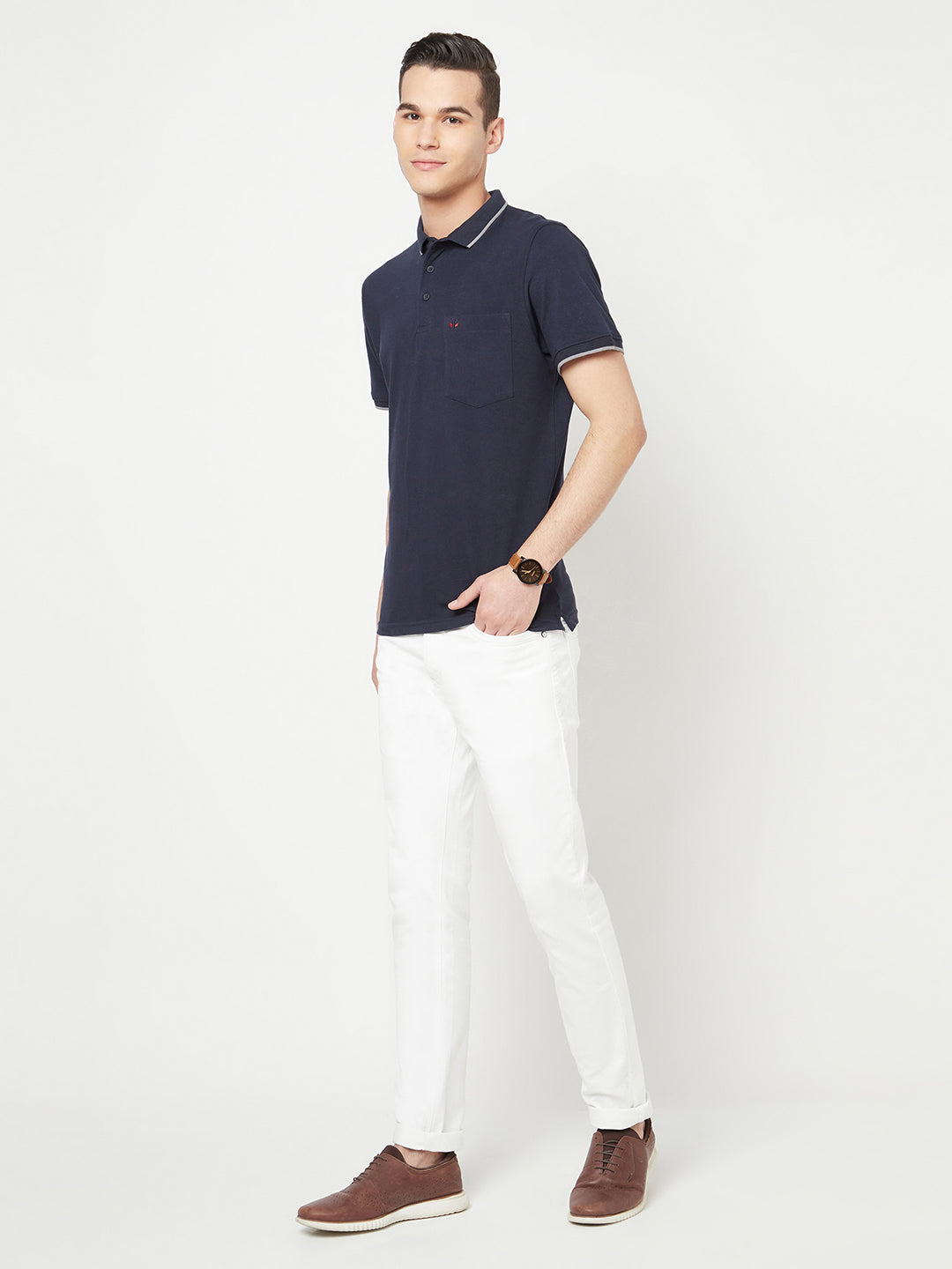 Navy Blue Polo T-Shirt - Men T-Shirts