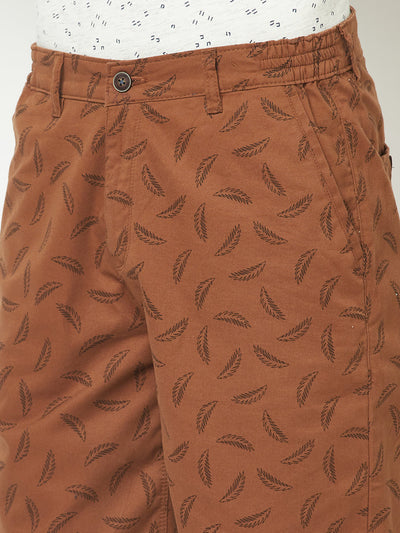 Brown Floral Shorts