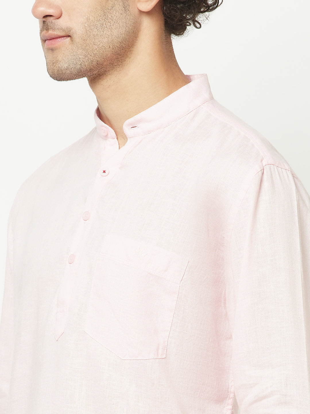  Baby Pink Shirt Style Kurta 