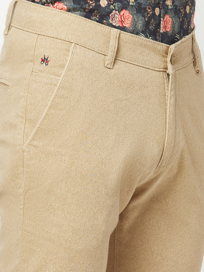  Textured Fawn Chino Trousers